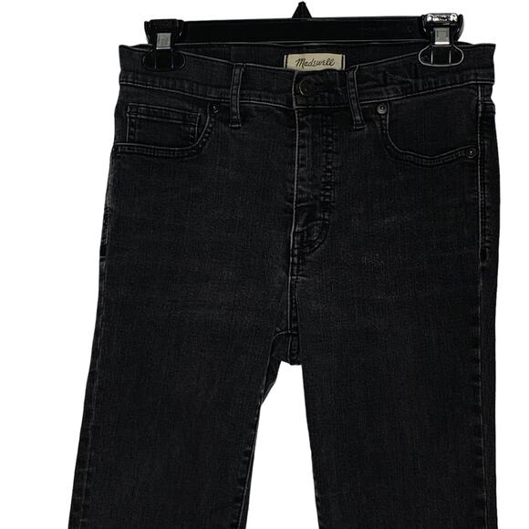 Madewell 9” High Rise Skinny Jeans Black Distressed 5 working Pockets Si… - Picture 3 of 8